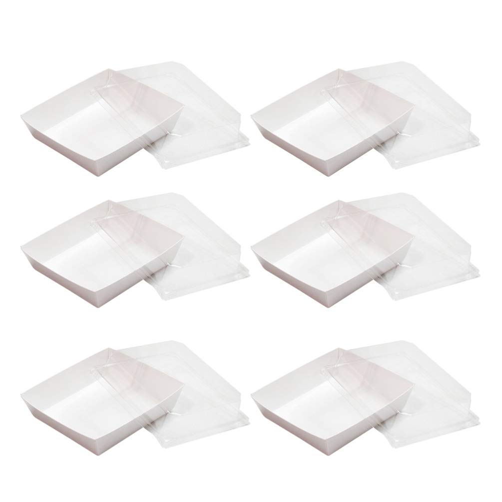 Hemoton 50-Pack Clear Disposable Food Storage Containers with Lids - Perfect for Sandwiches, Cupcakes, Sushi & Party Favors | BPA-Free, Leak-Proof & Microwave Safe