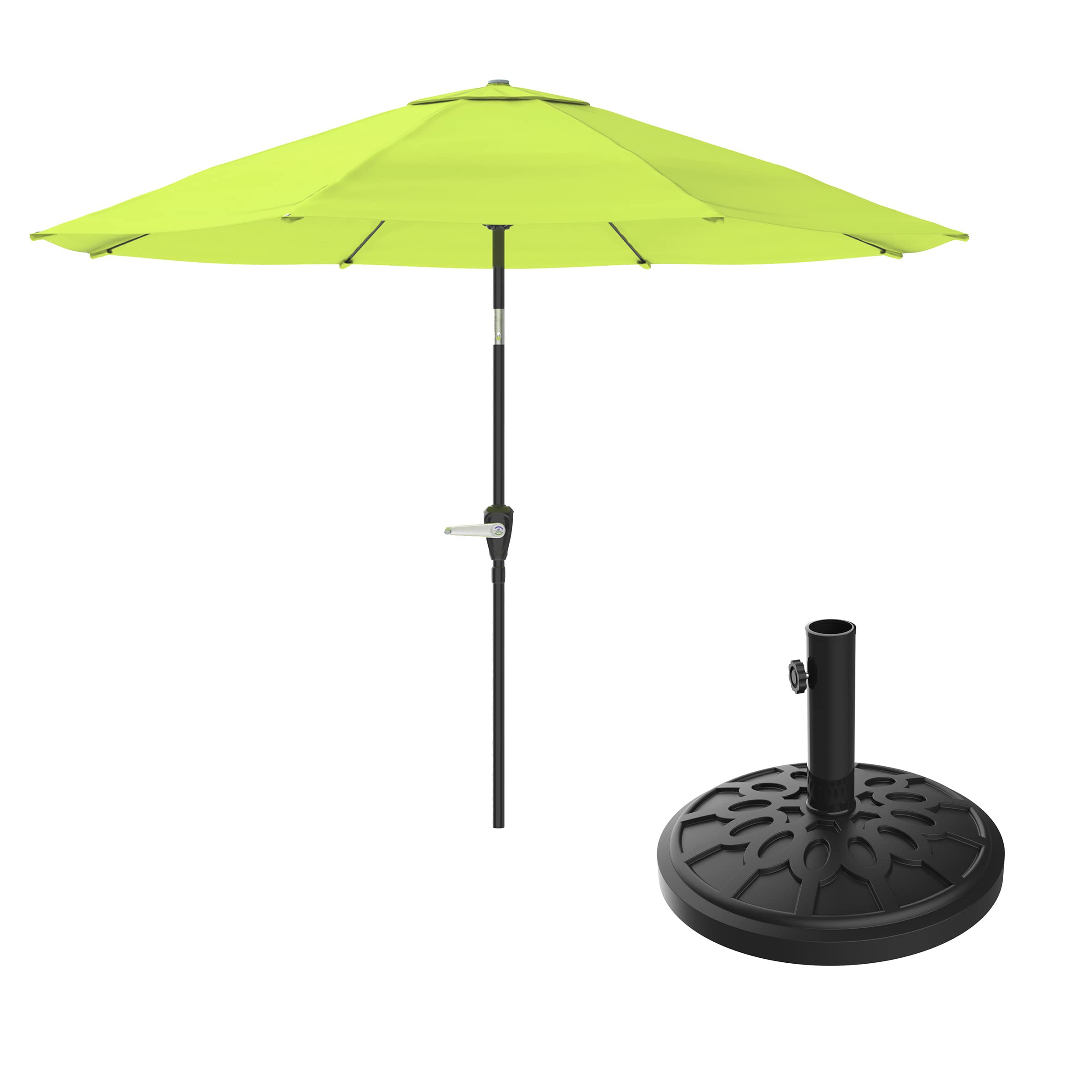 Pure Garden Patio Umbrella - 62 Inch Outdoor Market Umbrella with Crank Lift & Tilt, UV Protection for Deck, Poolside, Backyard, and Outdoor Dining Areas