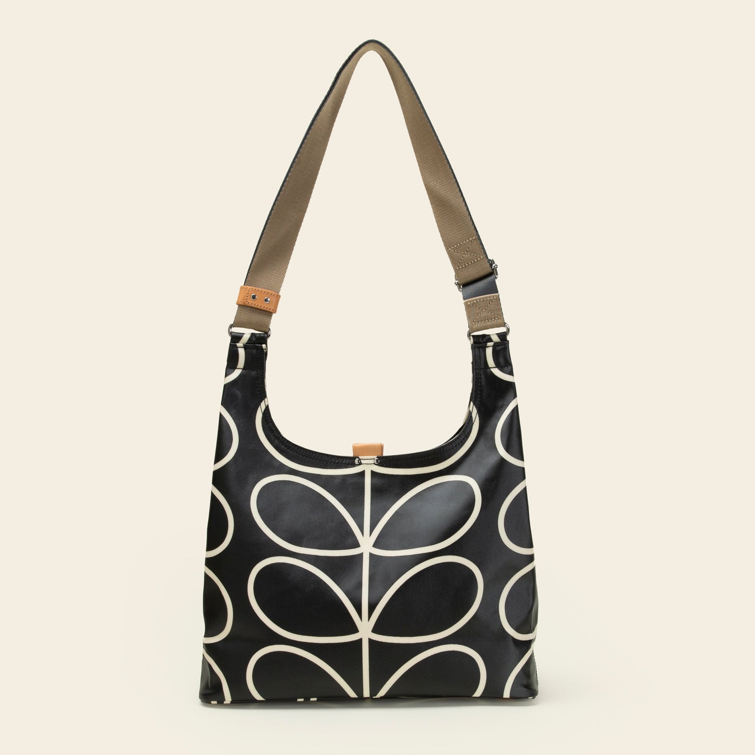 Stylish Midi Crossbody Bag with Linear Stem Liquorice Pattern - Perfect for Everyday Use, Travel, and Shopping