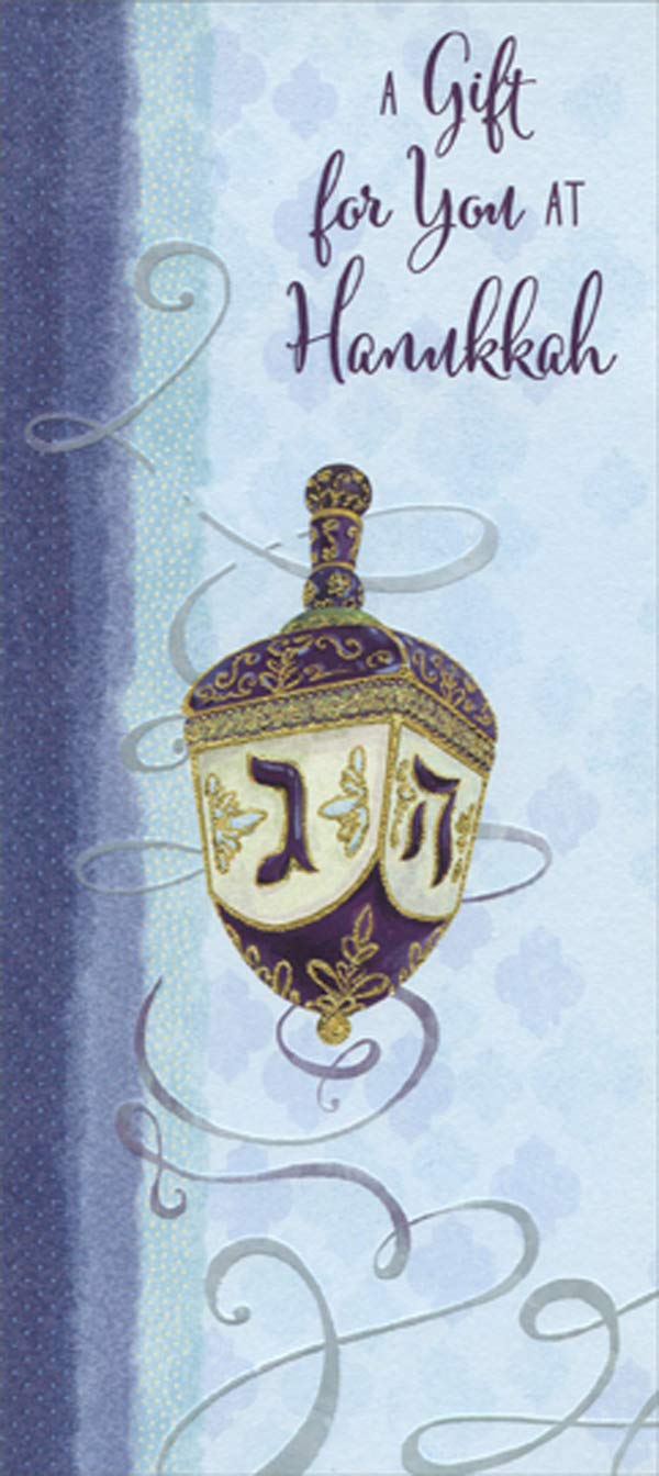 Premium Hanukkah Dreidel Gift Card Holders - Set of 8 Blue Designer Greetings Money Envelopes for Jewish Holiday Celebrations & Party Favors