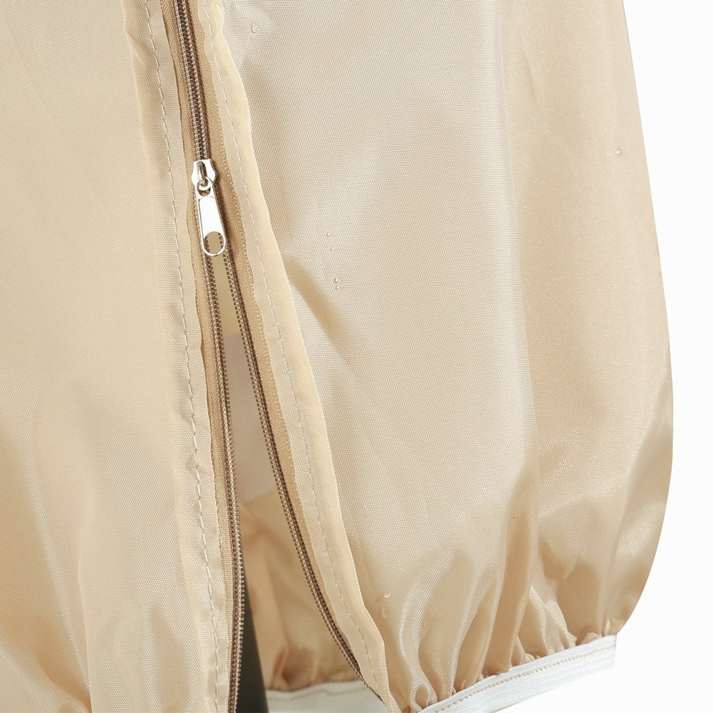 uHousDeco Waterproof Patio Umbrella Cover with Zipper - Beige Weatherproof Outdoor Protection for Market Umbrellas | Perfect for Backyard, Garden, and Poolside Use