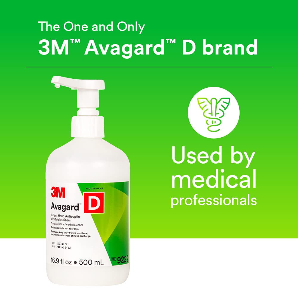 3M Avagard D Instant Hand Antiseptic - 16oz Bottle for Healthcare Professionals | Fast-Acting Alcohol-Free Hand Sanitizer for Hospitals, Clinics & Medical Facilities