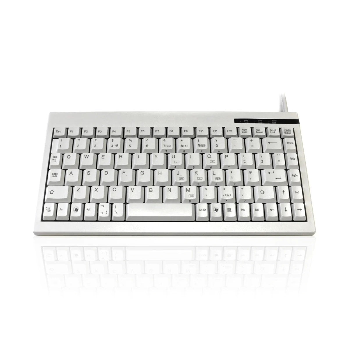 Accuratus KYBAC595 USB Professional Mini Keyboard - Compact & Ergonomic White Wired Keyboard for Office, Gaming & Travel - Perfect for Small Spaces & On-the-Go Typing