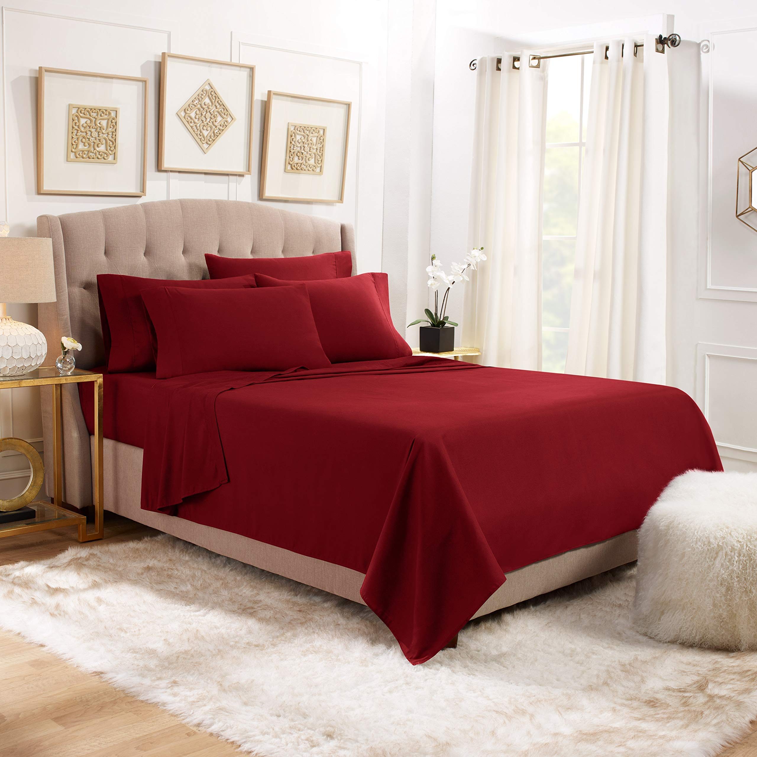 Premium 800 Thread Count 100% Cotton Split California King Sheets Set - 4 Piece Bedding for Adjustable Beds with 34