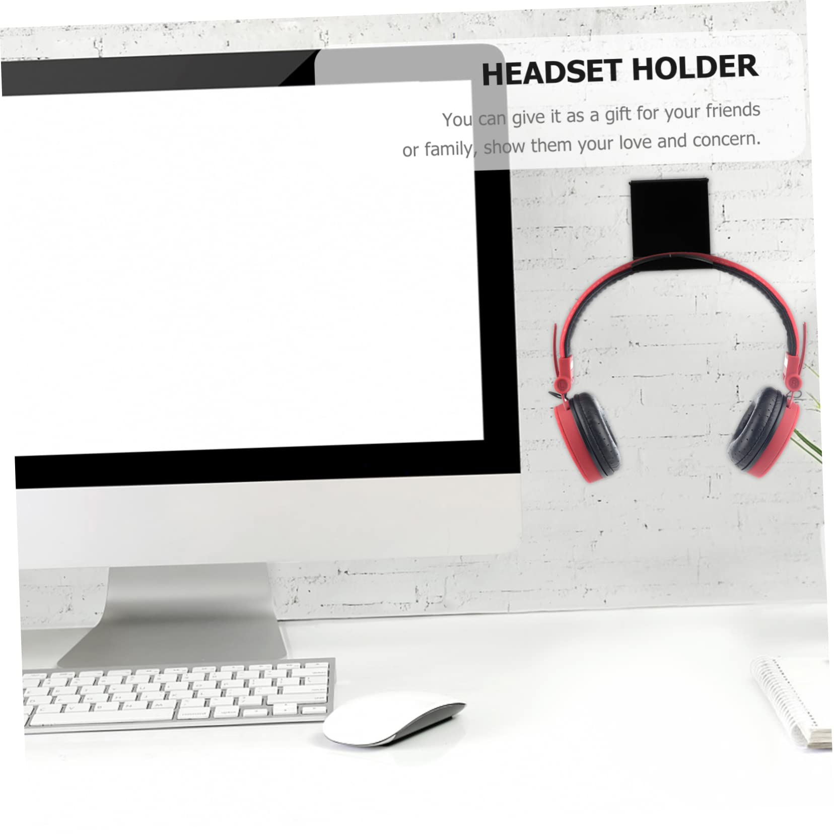 4 Pack Multi-Purpose Wall Mount Headphone Hooks - Strong Adhesive Headset Holder for Office, Gaming & Home Organization (Easy No-Drill Installation)