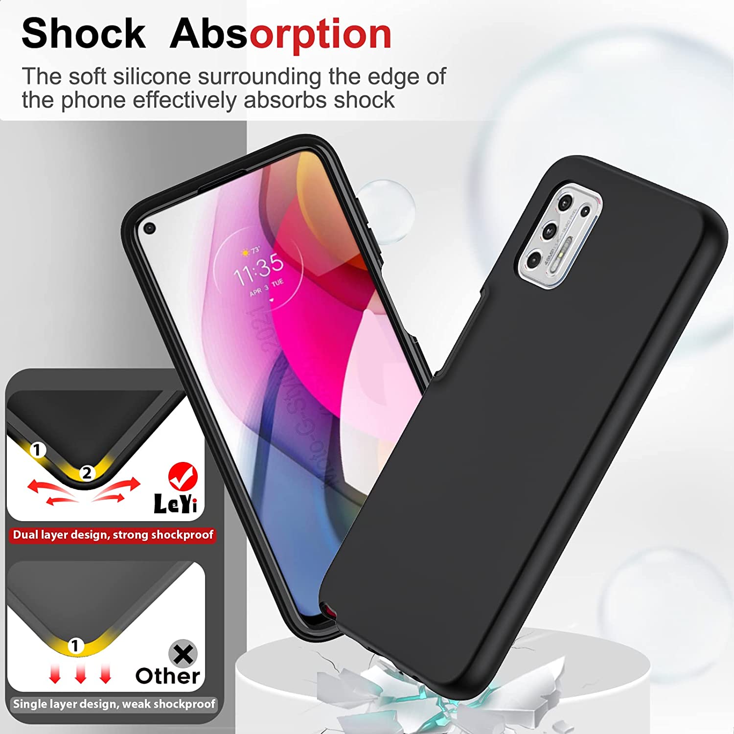 Durable Moto G Stylus Phone Case - Shockproof Protective Cover for Motorola Moto G Stylus (2023/2022/2021 Models) - Slim Fit Black Case for Everyday Protection | Perfect for Work, Travel & Outdoor Activities