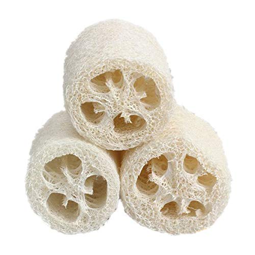 Zhongjiuyuan 3-Pack 4-Inch Natural Loofah Sponge - Exfoliating Body Scrubber for Shower, Spa & Bath - Organic Luffa for Deep Cleansing & Dead Skin Removal - Perfect Bathroom Accessories for Soft, Smooth Skin