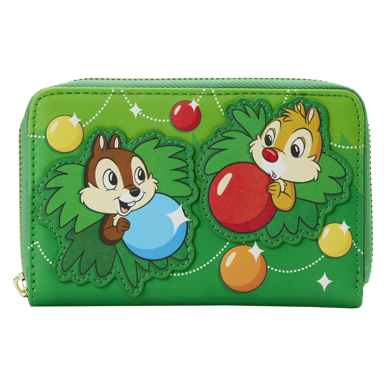 Loungefly Disney Chip and Dale Ornaments Zip Around Wallet - Cute Cartoon Character Wallet for Disney Fans, Perfect for Collectors, Theme Parks, and Everyday Use
