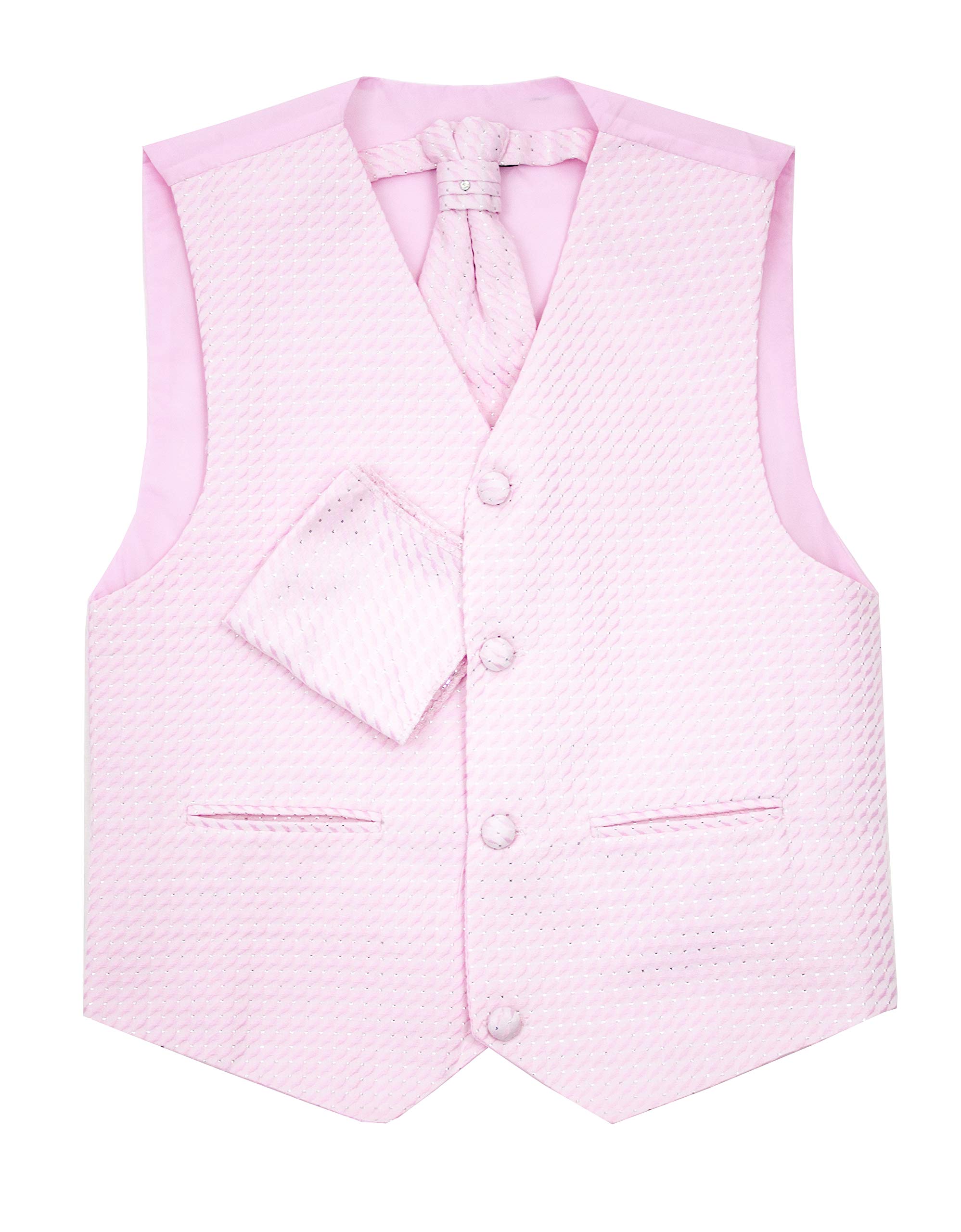 Pink Diamond Waistcoat Set for Boys - Elegant Formal Wear for Weddings, Parties & Special Occasions