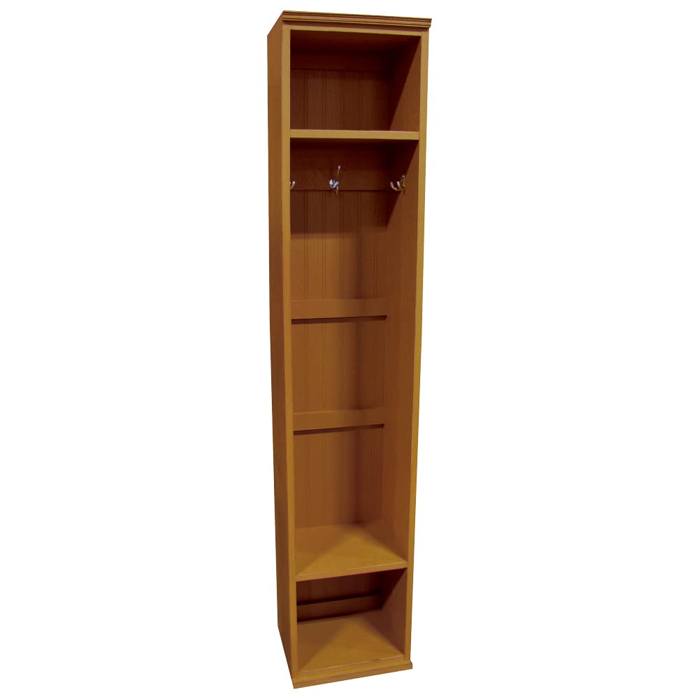 Sawdust City Mudroom Locker in Old Gold - Rustic Wooden Entryway Storage Bench with Hooks & Shelves for Coats, Shoes & Bags - Perfect for Farmhouse, Cottage & Entryway Organization