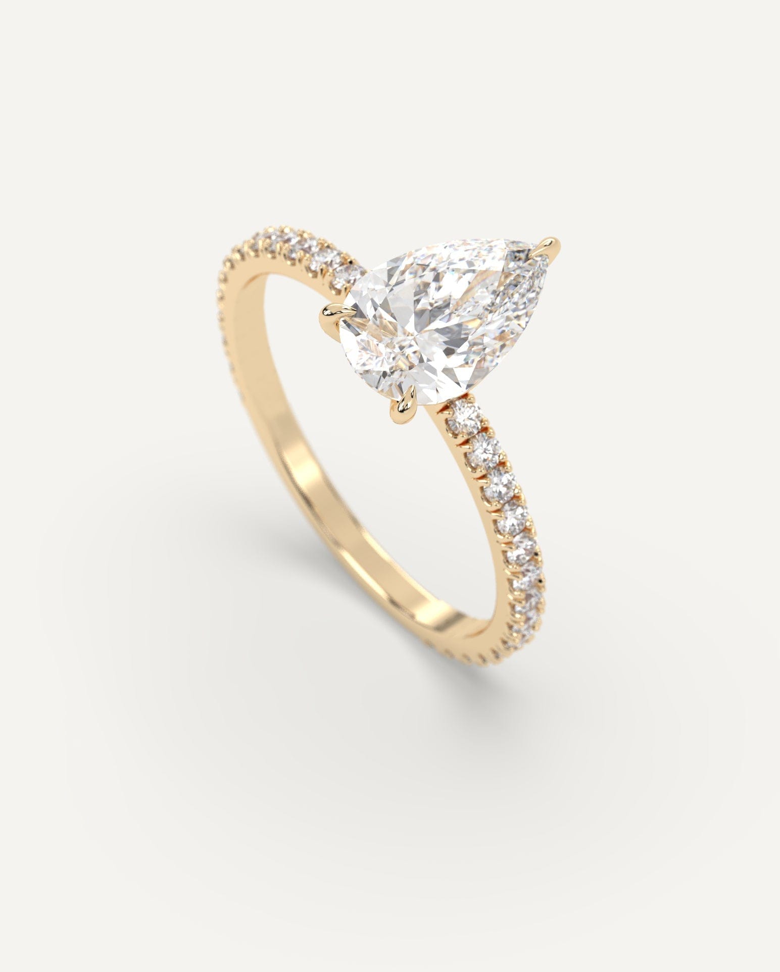 2 Carat Pear Cut Diamond Ring - Elegant Solitaire Engagement Ring for Women, Perfect for Proposals, Weddings & Anniversaries