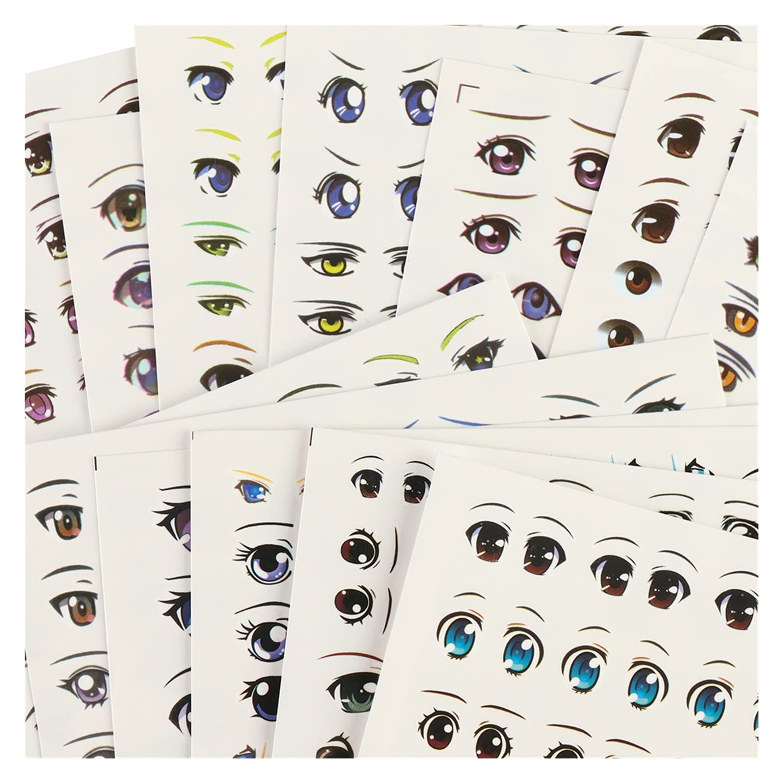YKLL DIY Doll Accessories - 15 Styles Cartoon Eye Stickers for Anime Figurines, Cute Face Organ Patches, Educational Toy for Kids | Perfect for Doll Customization, Craft Projects & Collectible Display