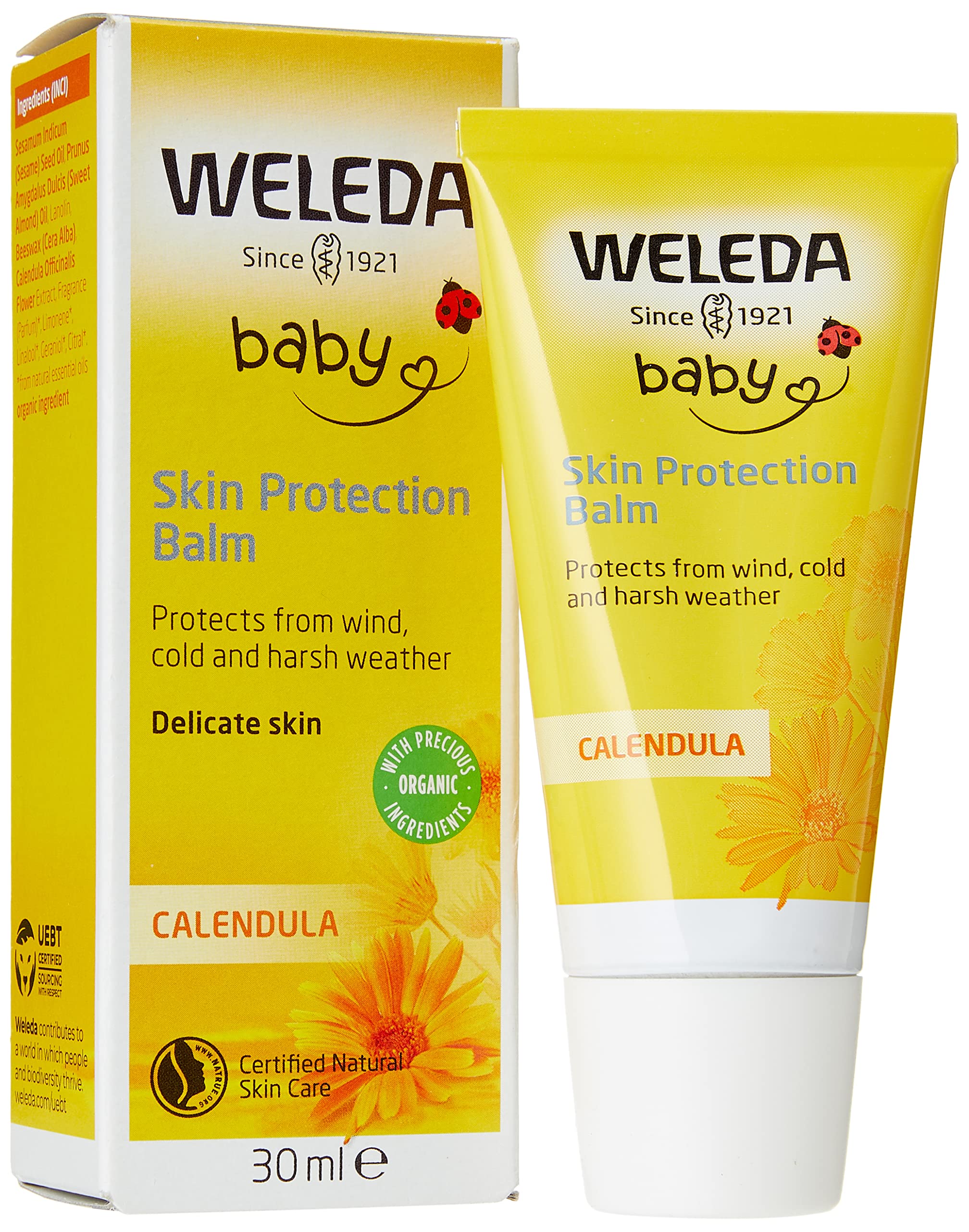 Weleda Baby Calendula Weather Protection Cream 1 oz - Organic Baby Face & Body Cream for Dry Skin - Ideal for Winter, Wind & Cold Weather Protection