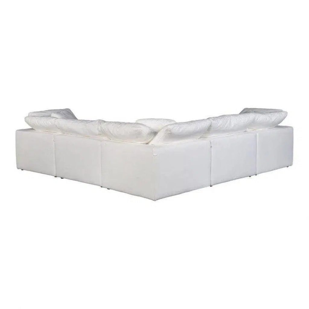5-Piece Performance Terra White Modular Sectional Sofa Set - Modern Living Room Furniture for Home & Office Comfort