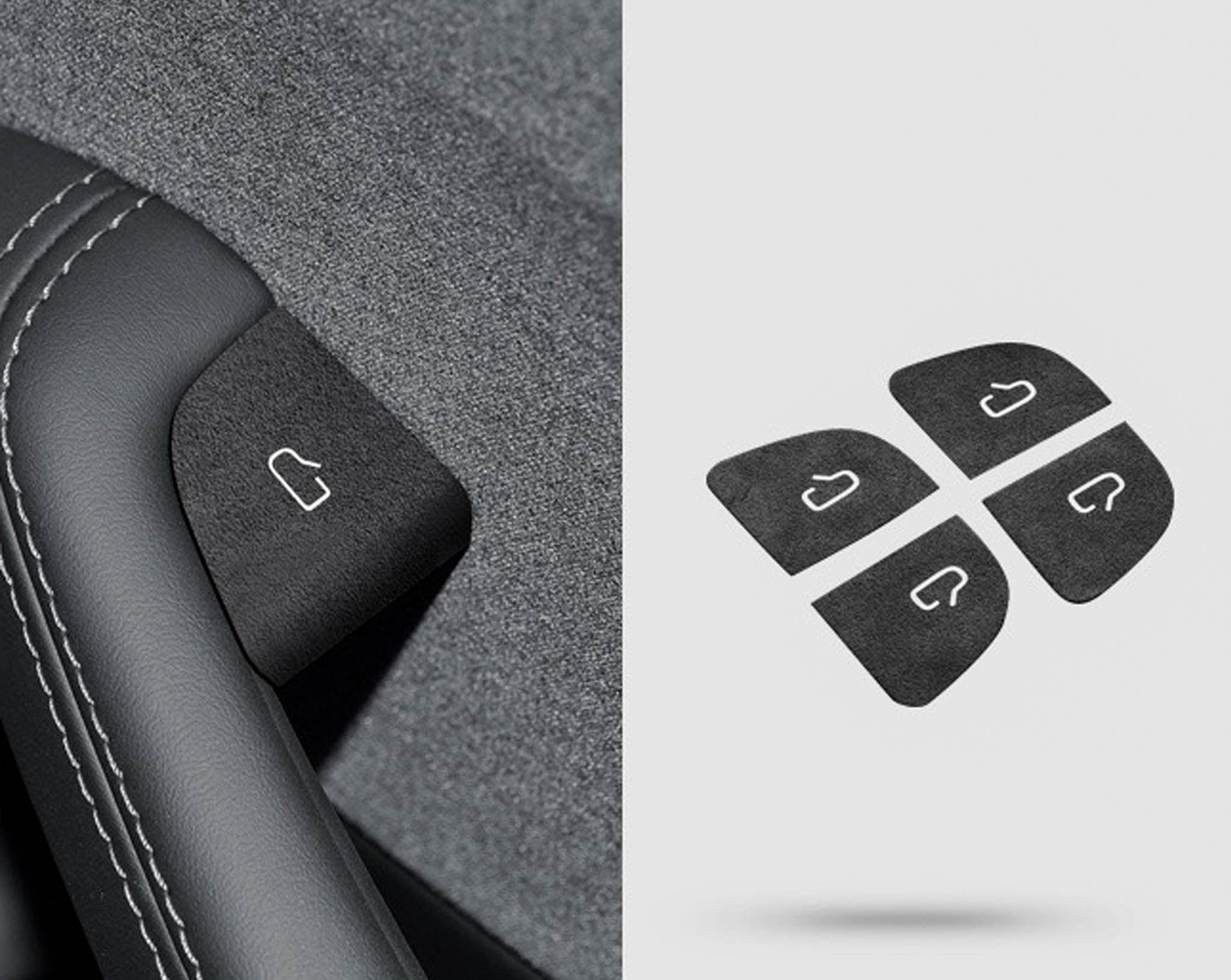 Premium Tesla Alcantara Door Button Wrap Sticker - Compatible with 2024+ Model 3 & 2025+ Model Y - Luxury Interior Upgrade for Enhanced Driving Experience