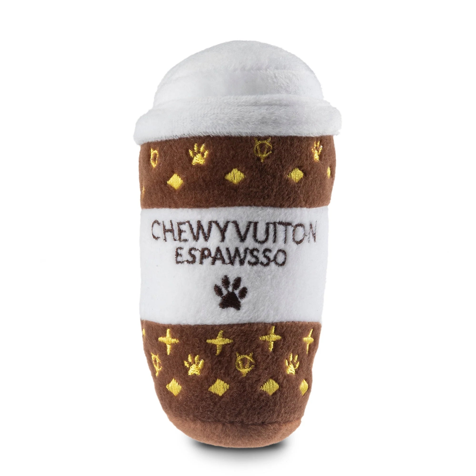 Chewy Vuiton Espawsso Plush Dog Toy - Soft & Durable Chew Toy for Small & Medium Dogs - Perfect for Teething Puppies & Playtime Fun