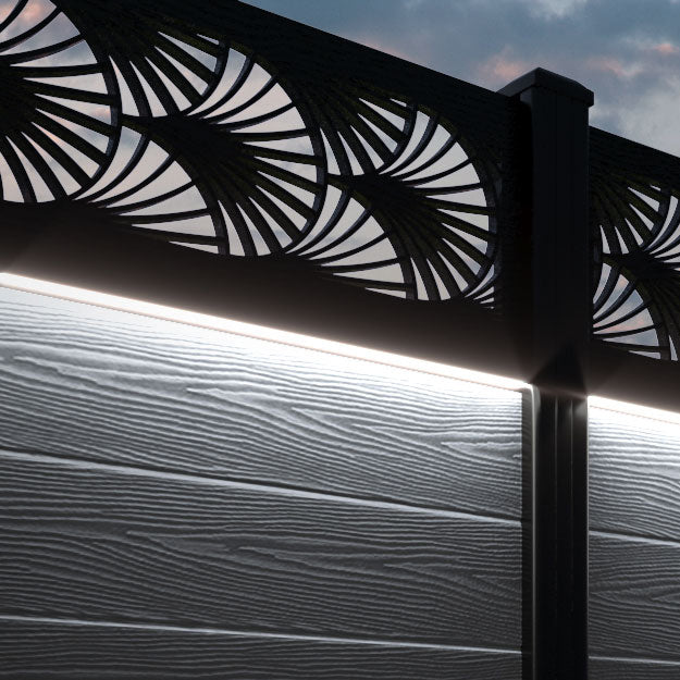 Classic Laurel Fence Panel in Anthracite - Durable Aluminum Posts for Garden Privacy & Backyard Security | Perfect for Patio, Pool, and Property Boundaries