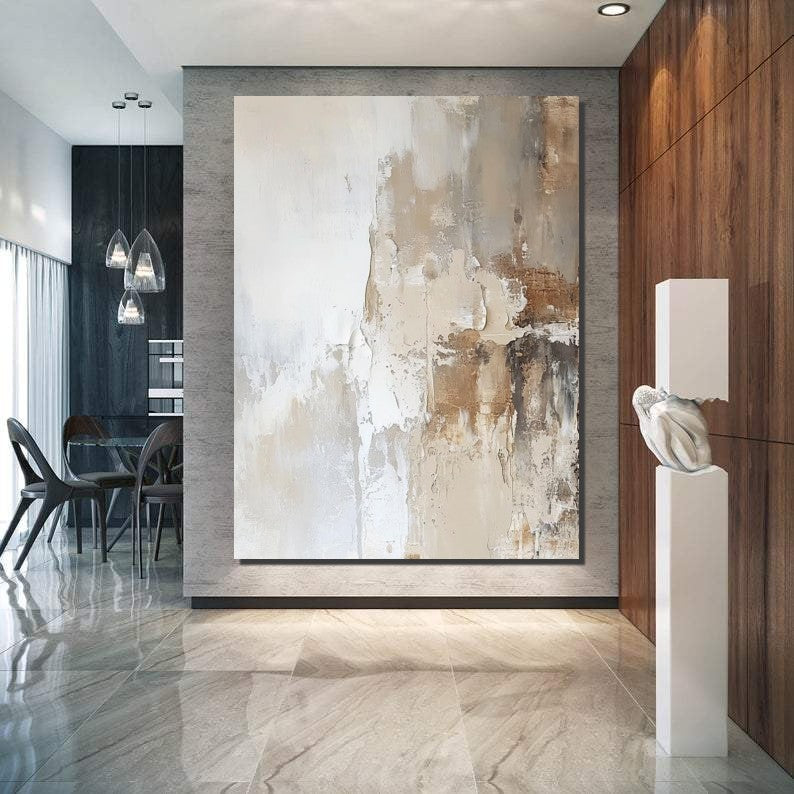 Extra Large Acrylic Painting - Modern Contemporary Abstract Artwork with Palette Knife Technique - Simple Elegant Wall Decor for Living Room, Bedroom or Office - Perfect Gift for Art Lovers