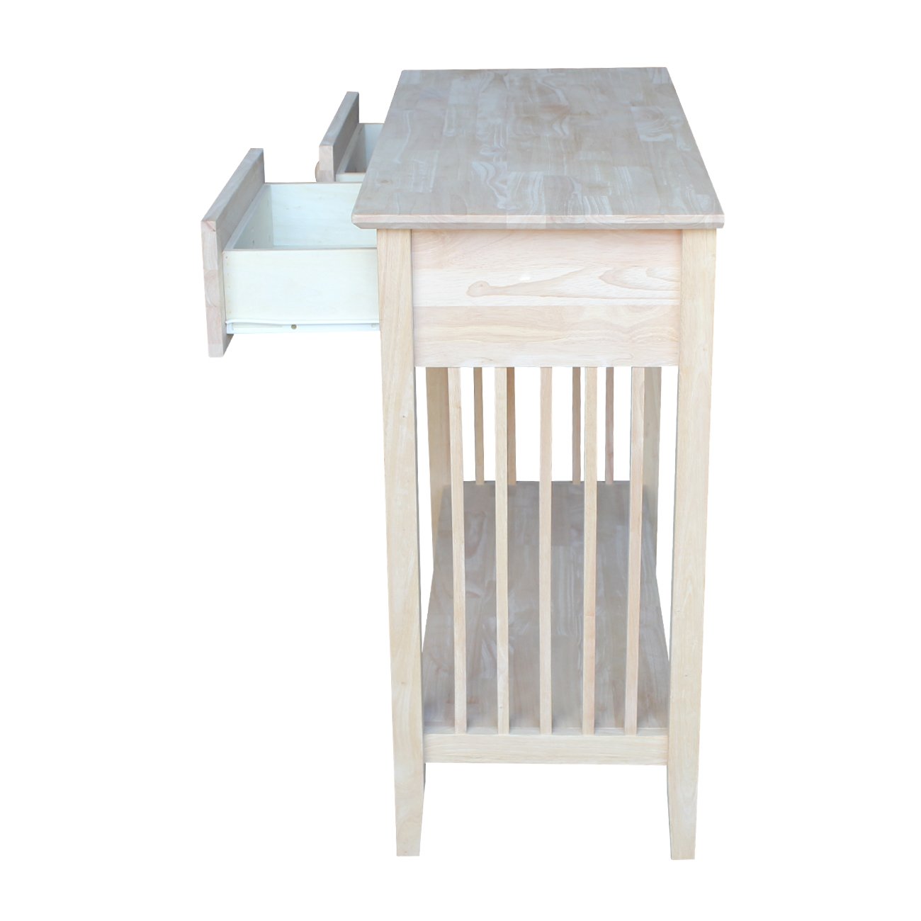 Unfinished Mission Style Server and Console Table by International Concepts - Perfect for Entryway, Dining Room, or Home Office Decor