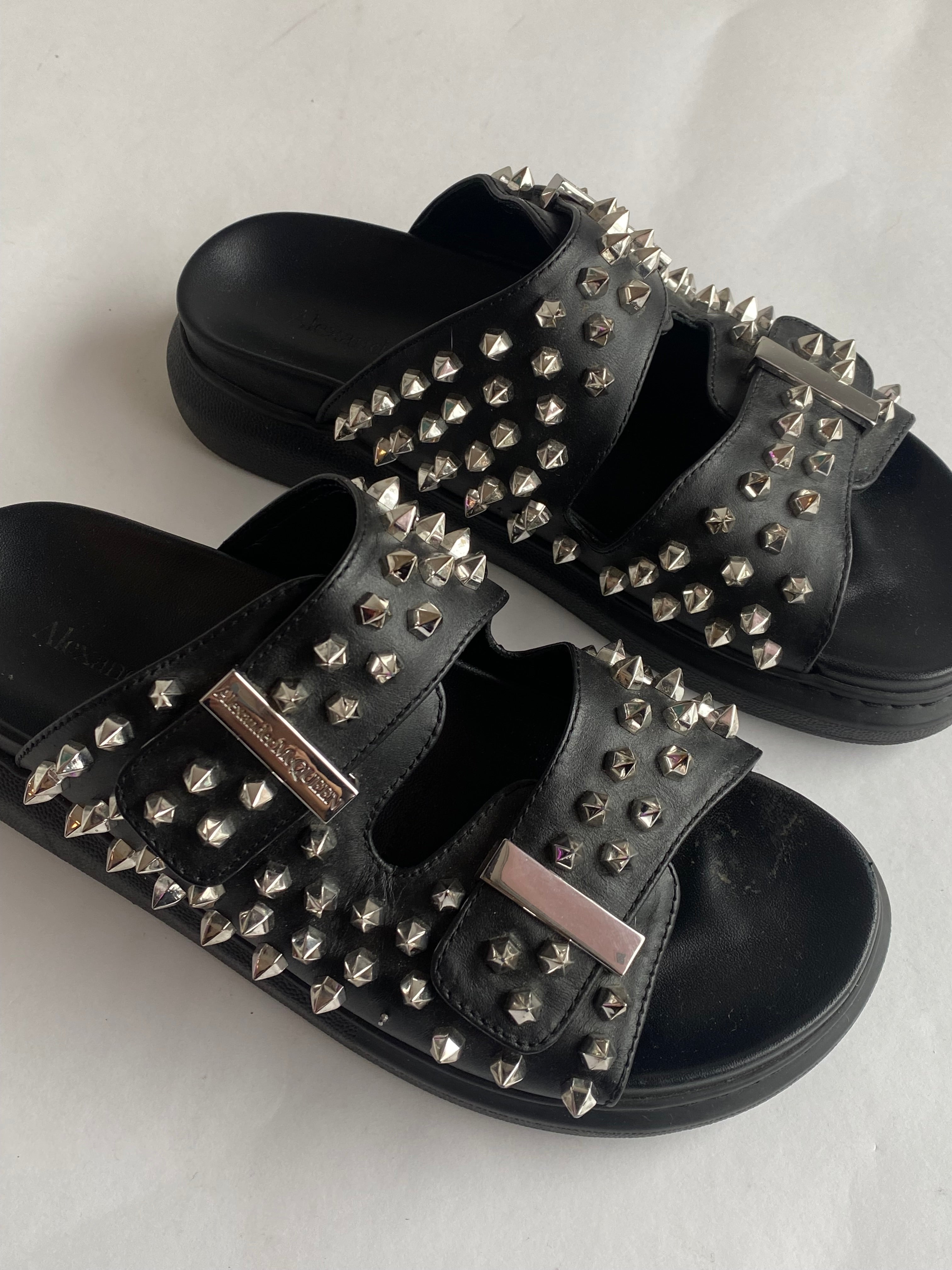 Alexander McQueen Stud Platform Sandals for Women | Size 38.5 | Luxury Designer High Heel Sandals with Stud Details | Perfect for Evening Parties, Weddings & Special Occasions