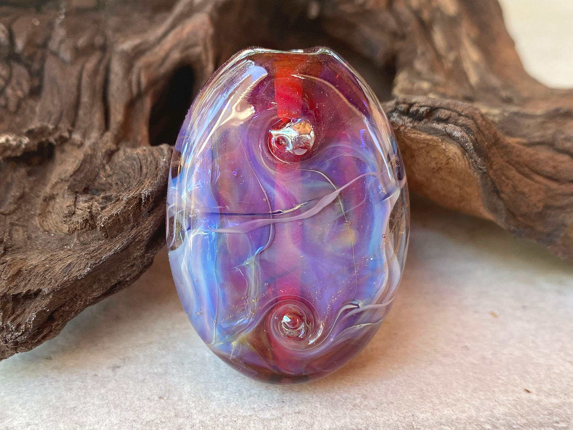 Stunning Purple Opal Lampwork Focal Bead SRA for Jewelry Making - Perfect for Necklaces, Bracelets & DIY Craft Projects