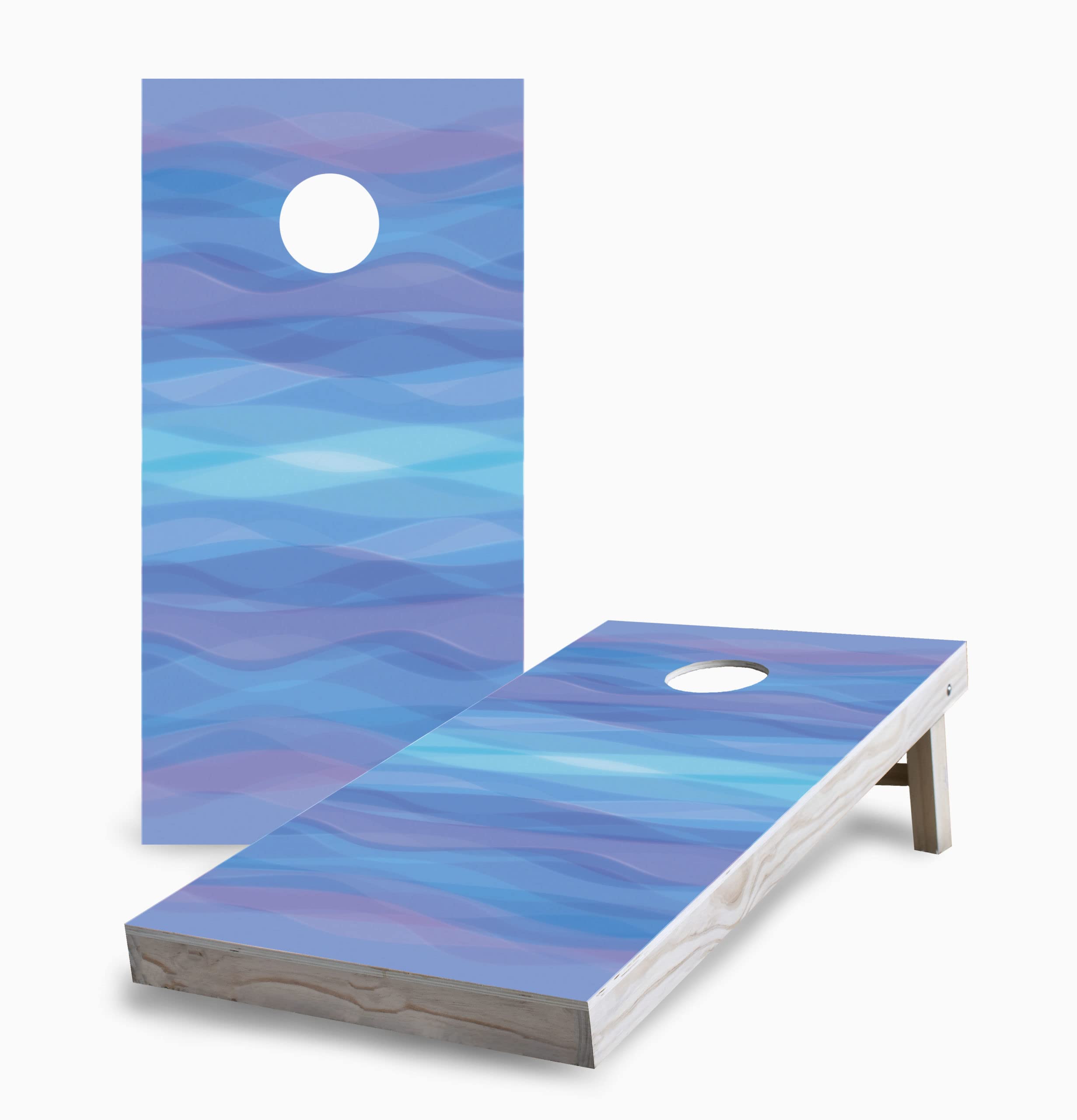 Skip's Garage Modern Waves Corn Hole Board Set - 2 Boards, 8 Bags & Accessories - Premium Outdoor Lawn Game for Backyard, Beach, Tailgating & Parties