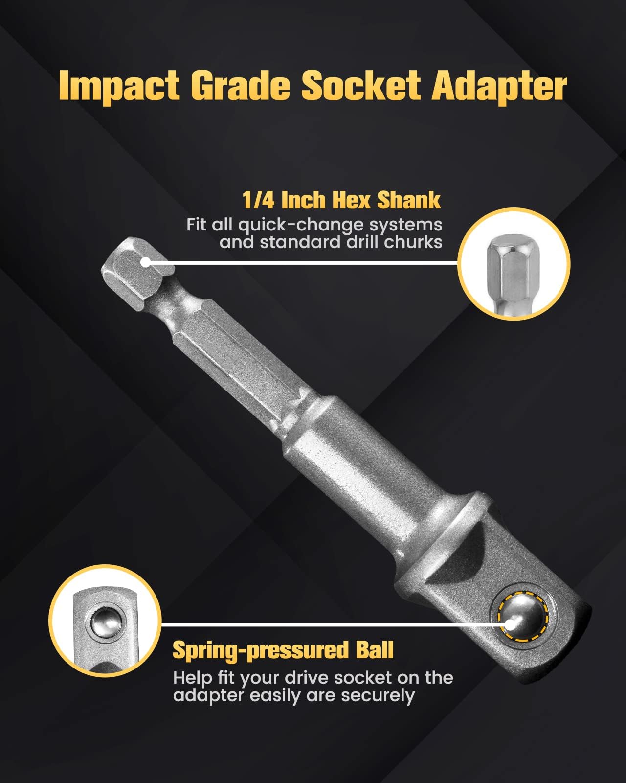 BOEN 3-Piece Impact Grade Socket Adapter Set - 1/4