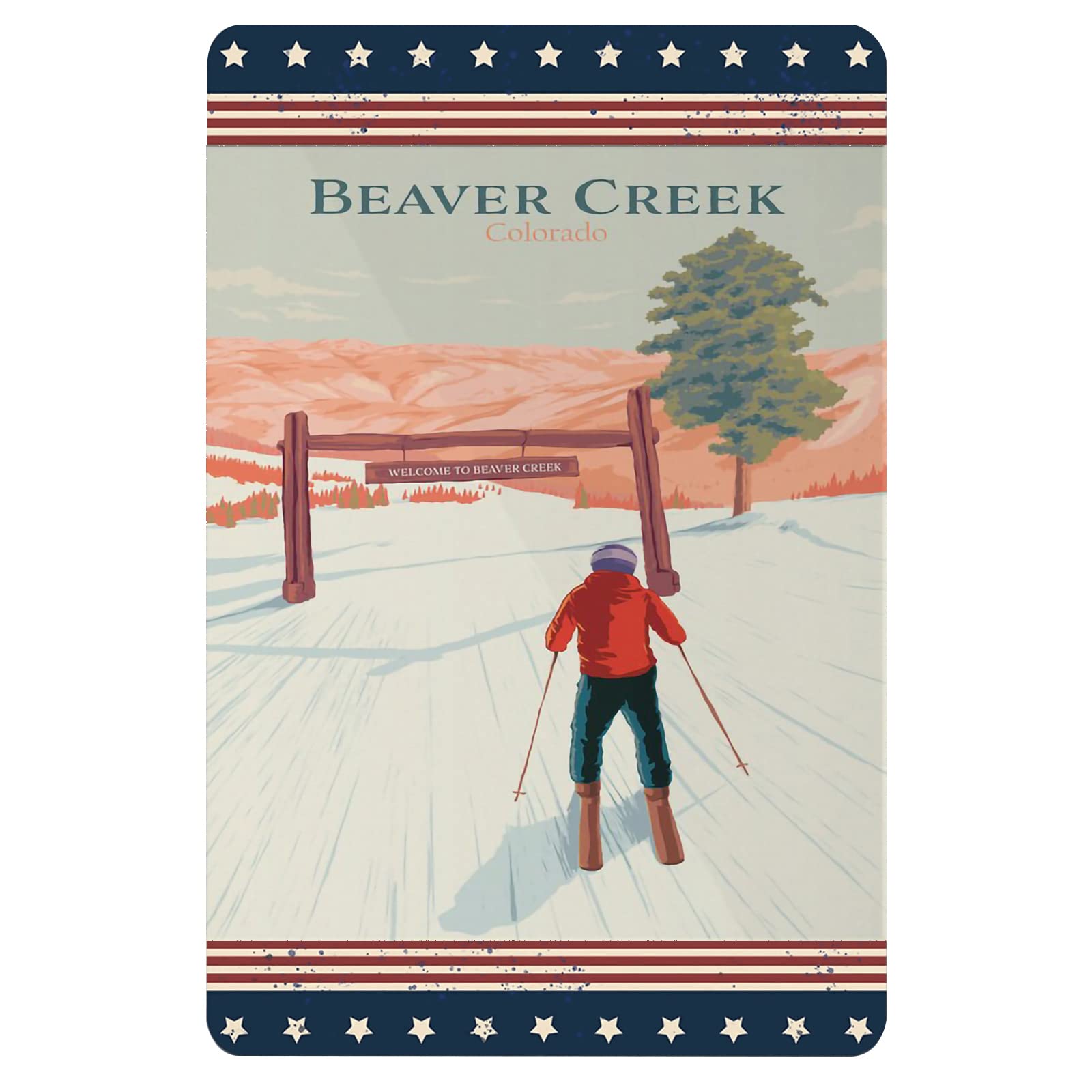 Beaver Creek Colorado Ski Resort Metal Wall Art - 12x16 Inch (30x40cm) Rocky Mountains Travel Poster for Living Room, Skiing & Snowboarding Decor - Perfect for Home, Office, or Cabin Décor