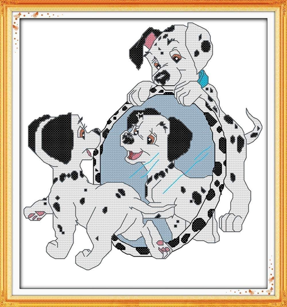 Stamped Cross Stitch Kits for Beginners - DIY Animal Dog Embroidery Kit with 11CT Pre-Printed Fabric, Needlepoint Supplies, 16x20 Inch - Perfect Gift for Adults, Christmas Decor, Home Wall Art, Craft Room Accent