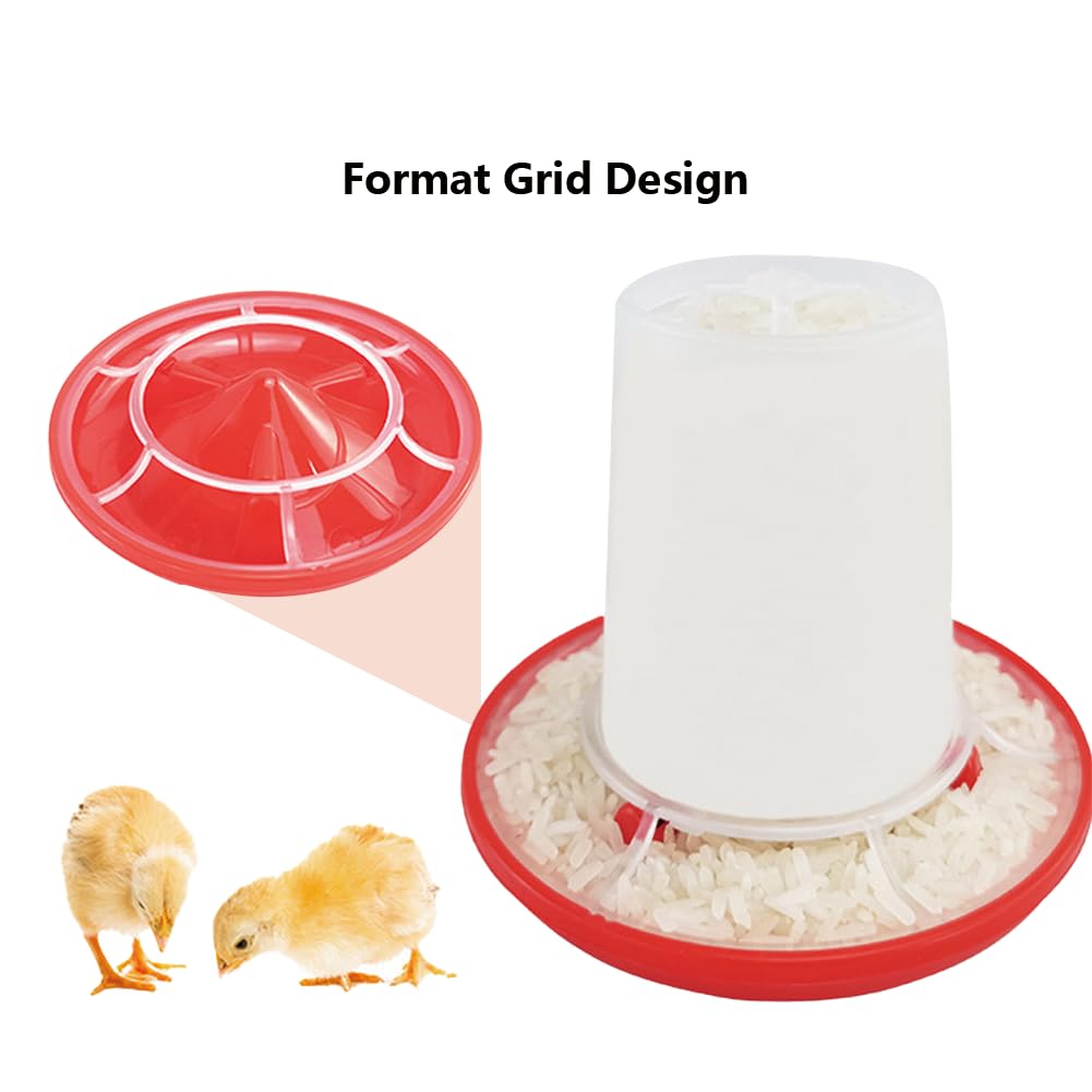Chick Feeder and Waterer Kit - Plastic Hanging Poultry Feeder Set with Twist Lock Base for Free Range Chickens, Ducks, Quails & Hens | Outdoor Farm Coop Supplies for Baby Poultry Care | Perfect for Backyard Chicken Coops, Small Farms & Homesteading