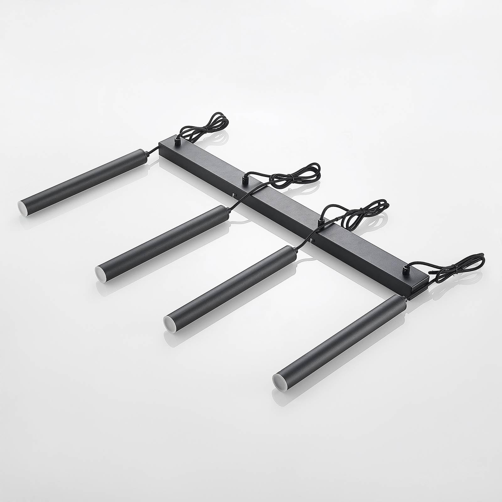 Arcchio Kammeron Modern Black Metal Pendant Lamp - 4 Lights with Bulb Included | Hanging Ceiling Light for Living Room & Dining Room Decor
