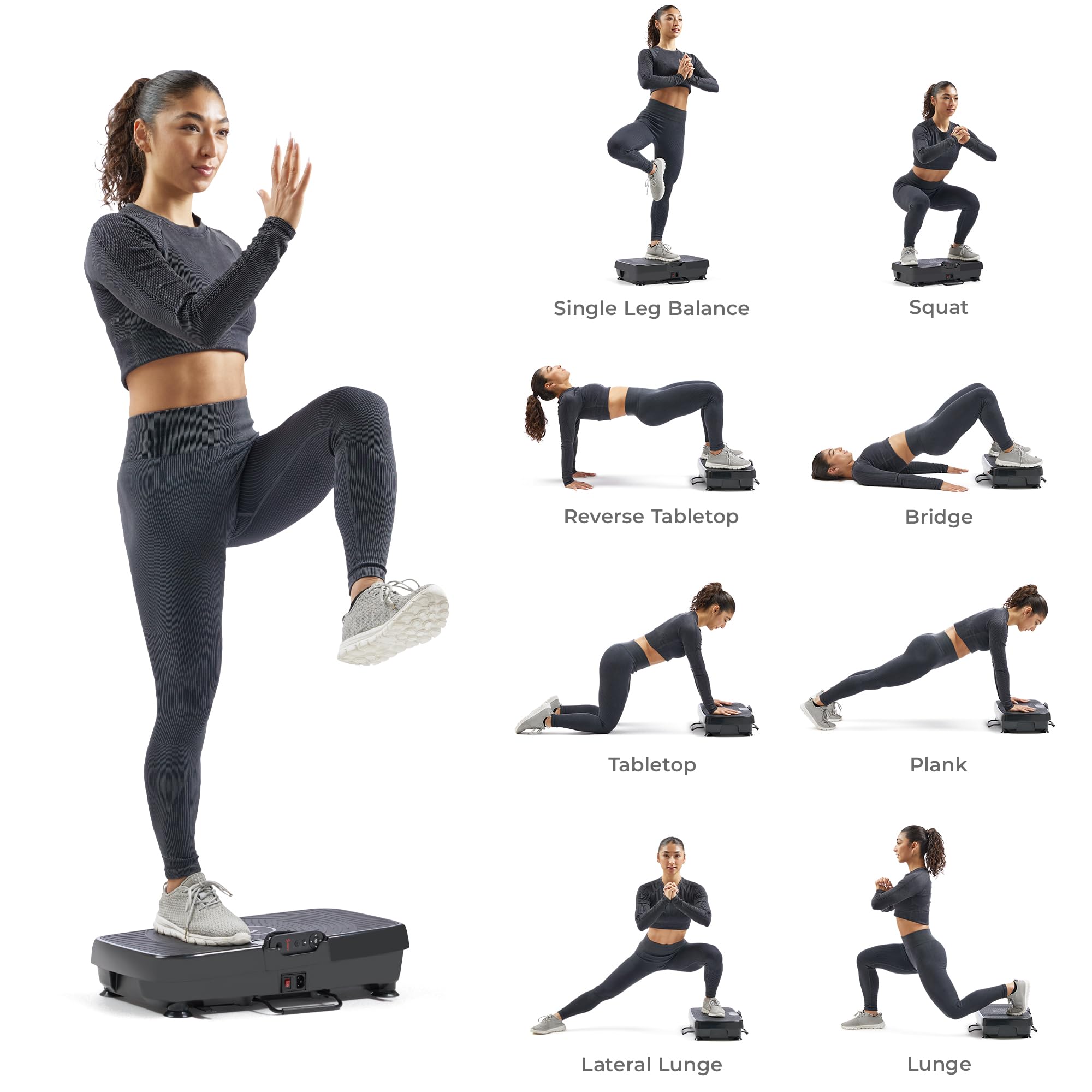 Sunny Health & Fitness Vibration Plate Exercise Machine - Full Body Workout Platform with 20 Speeds & 5 Modes for Lymphatic Drainage, Weight Loss & Muscle Recovery | Home Gym Equipment for Tension Relief & Fitness Training