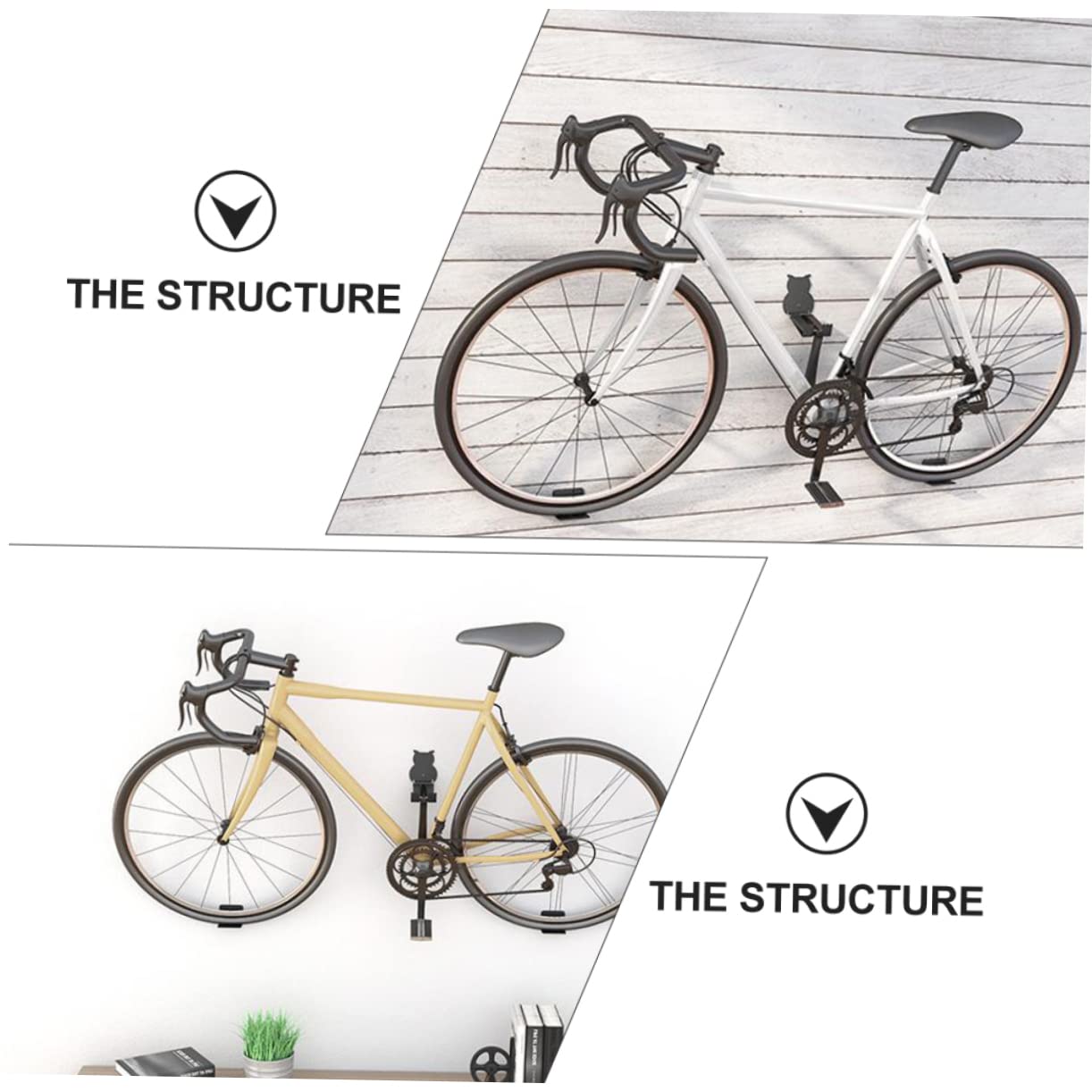 WESIEVYA Wall Mount Bike Hanger Rack - Space Saving Garage Bike Storage Organizer with Cat Owl Design | Perfect for Small Spaces & Apartment Cycling Enthusiasts