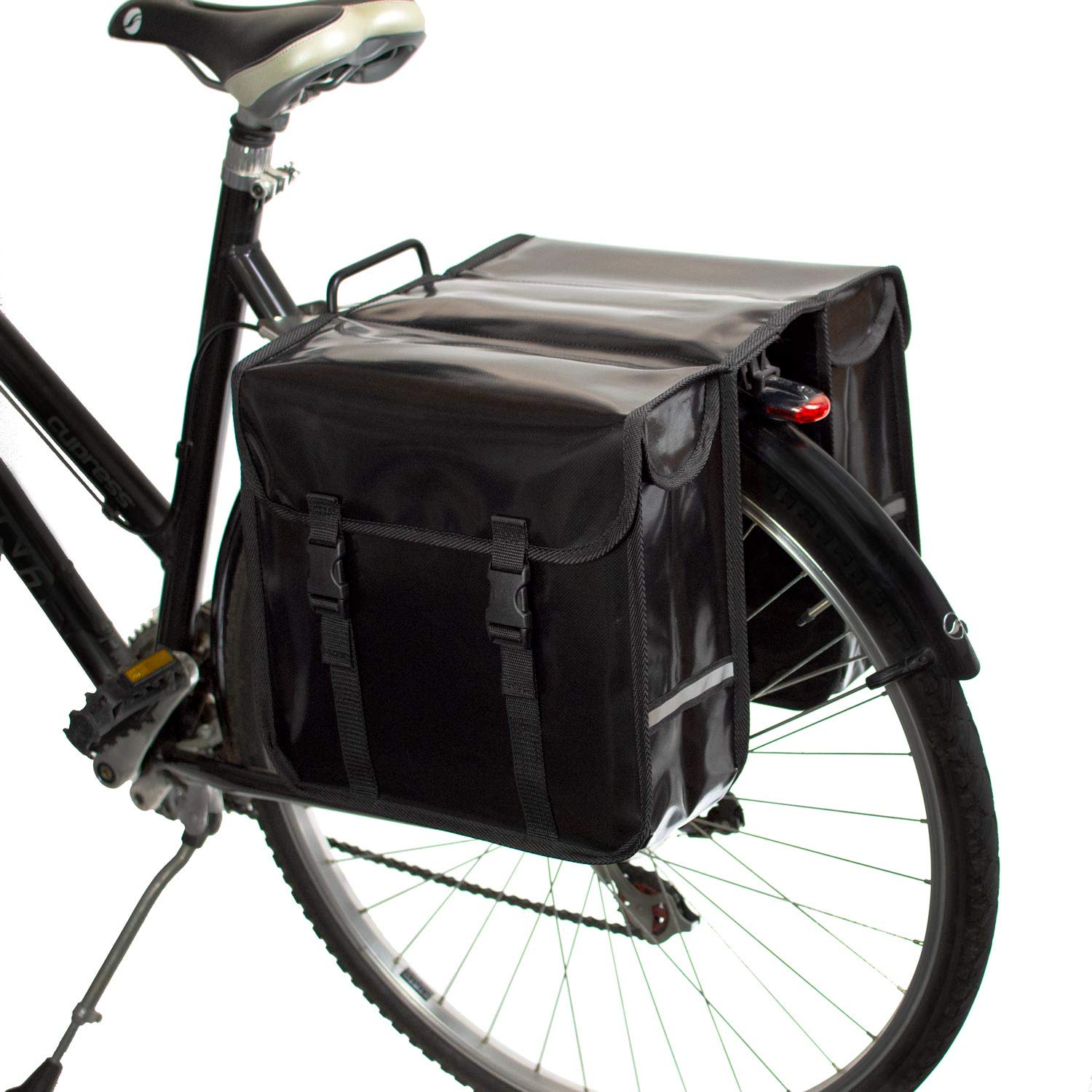 BikyBag Classic CW - Waterproof Bike Panniers for Cycling, Commuting & Travel - Durable Double Saddle Bags for Bicycle Accessories (Black) - Perfect for Urban Commute, Grocery Shopping & Outdoor Adventures