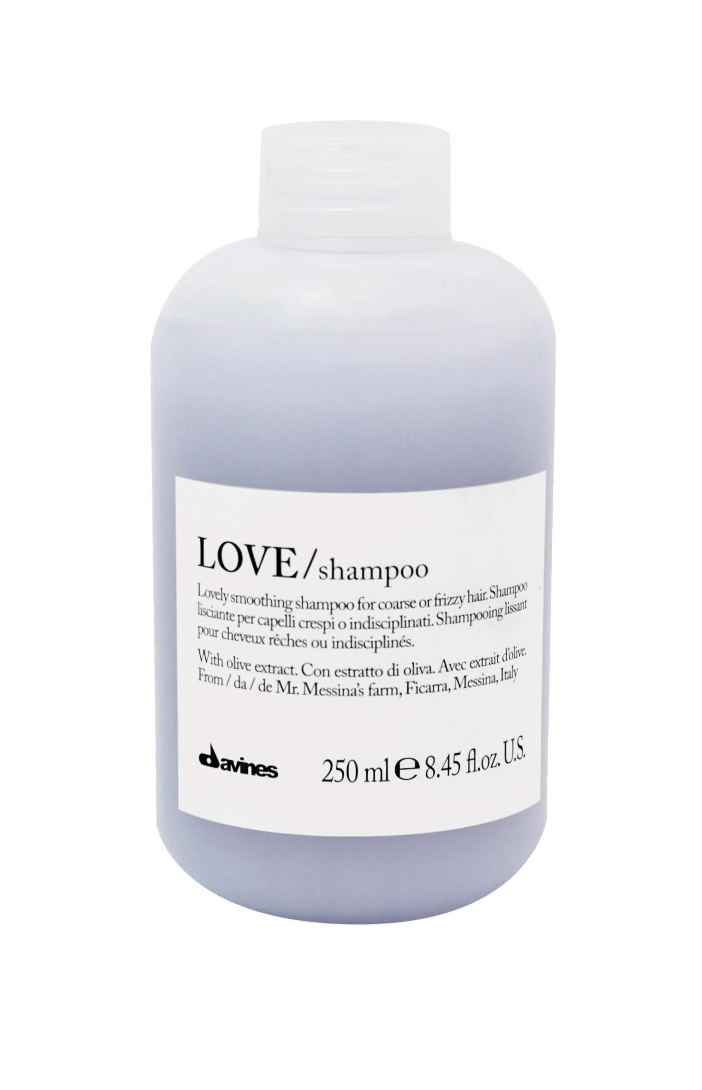 Davines LOVE Smoothing Shampoo for Frizzy Hair - 8.5oz (250ml) Hydrating & Nourishing Shampoo with Natural Ingredients | Perfect for Dry, Damaged Hair & Daily Hair Care Routine