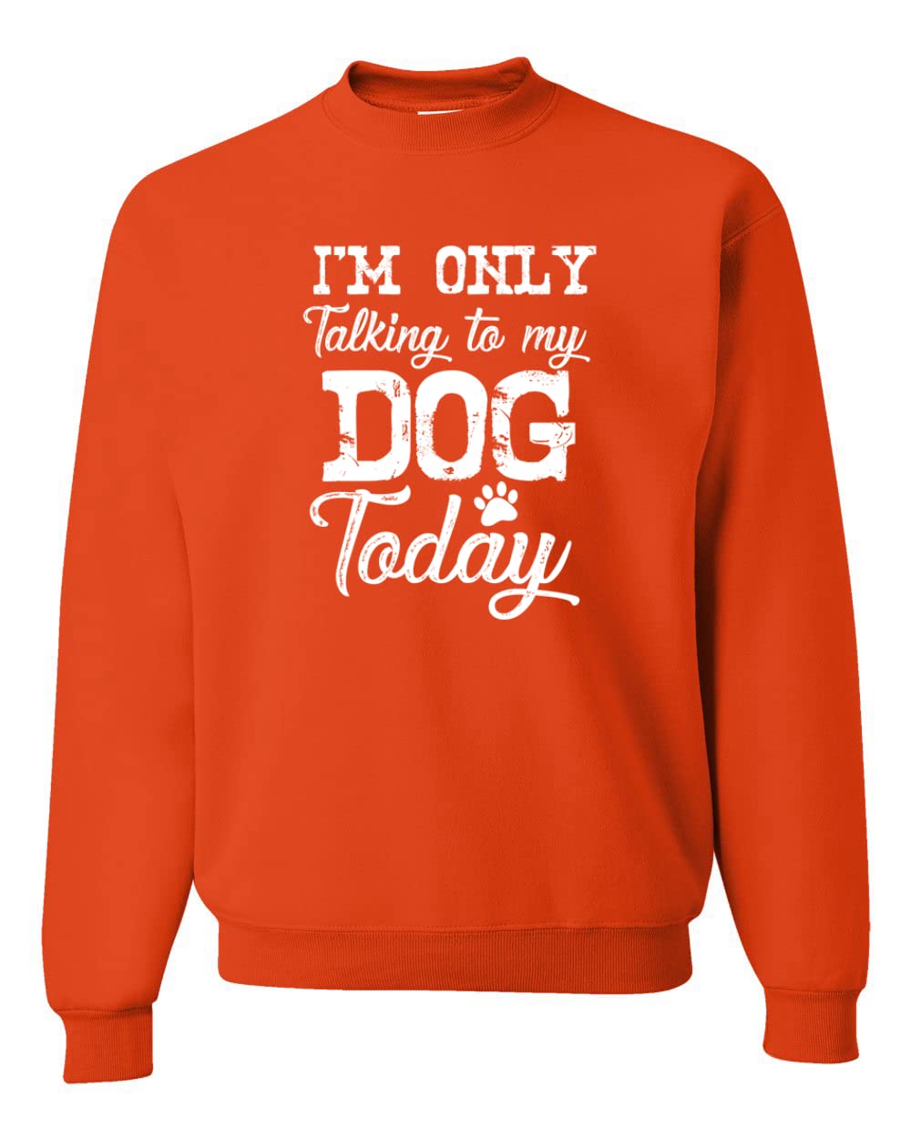 Wild Bobby 'I'm Only Talking to My Dog Today' Funny Dog Lover Graphic Sweatshirt - Unisex Crewneck Pullover for Dog Owners & Pet Lovers - Perfect for Casual Wear, Dog Walks & Relaxing at Home
