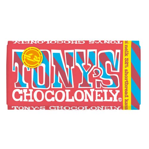 Tony's Chocolonely Milk Chocolate with Shortbread & Caramel - 15 Pack (180g Each) - Perfect for Gifts, Office Snacks & Holiday Treats