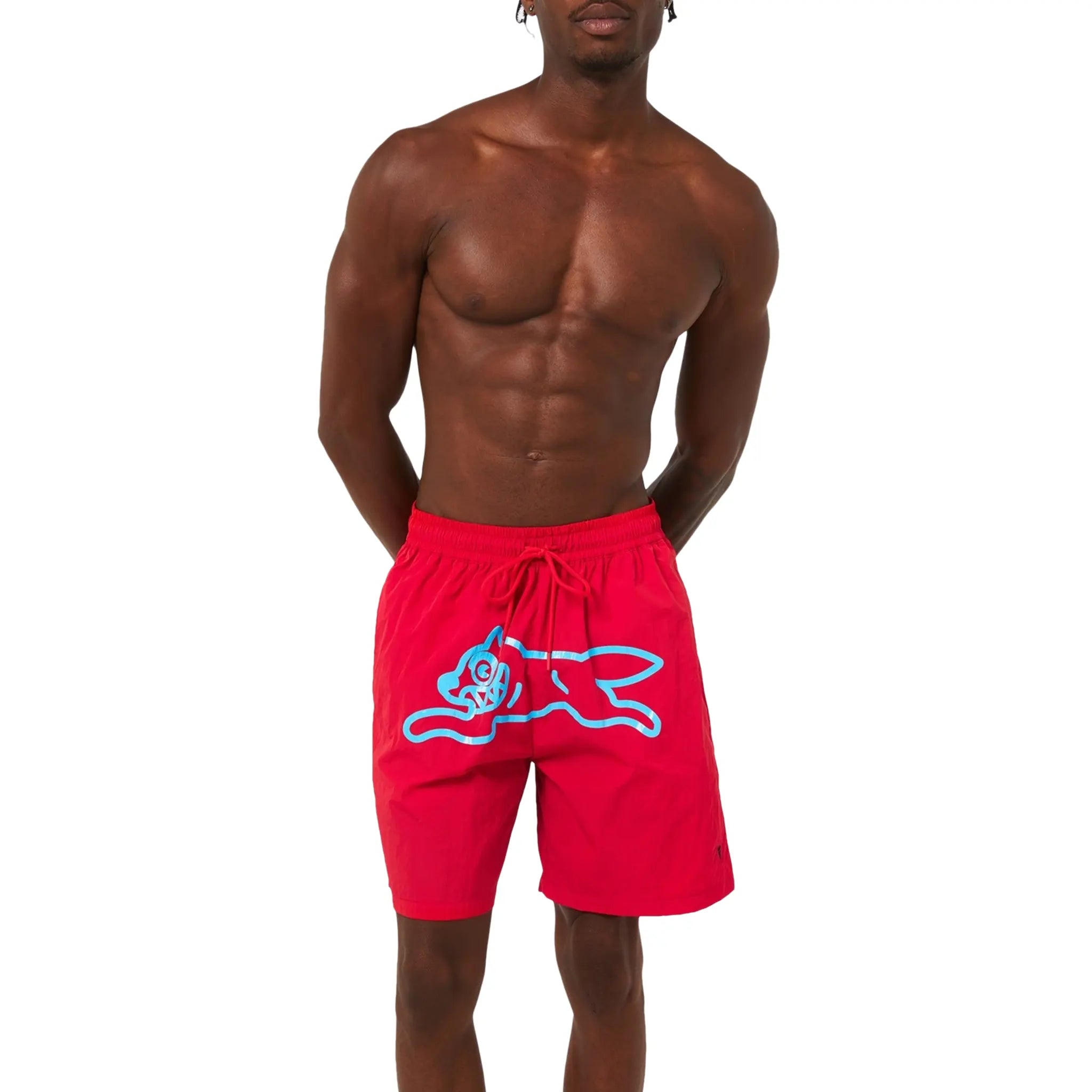 IC Run Dog Red Swim Shorts for Men - Quick-Dry Comfortable Beach Swimwear for Swimming, Surfing & Summer Outdoors