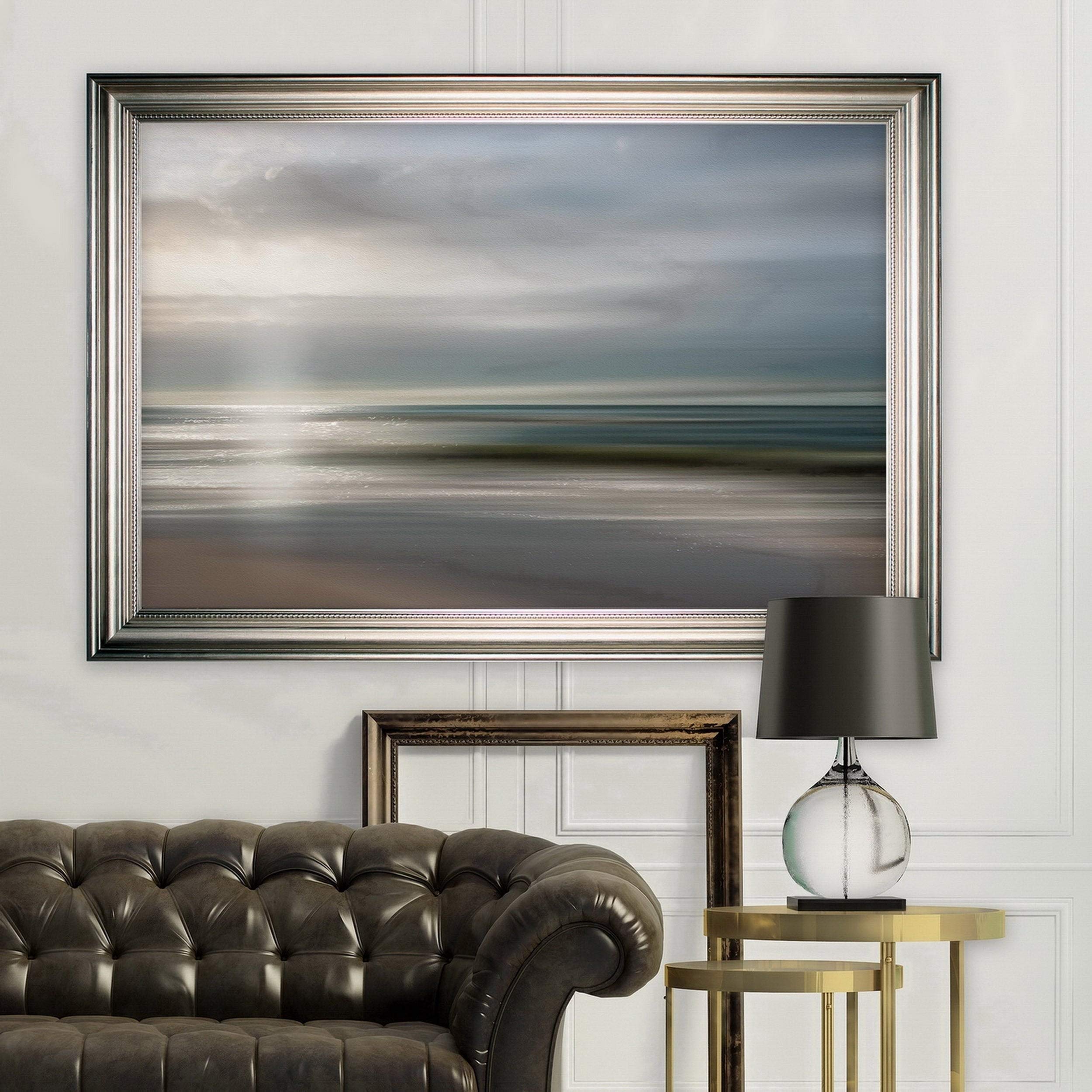 Wexford Home Setting Sun - Silver Frame Wall Art for Living Room, Bedroom & Office Decor | Modern Abstract Painting for Home & Office