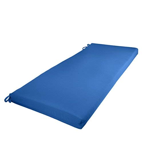 Sunbrella Outdoor Waterfall Style Bench Cushion 40W x 18D x 3H - Pacific Blue Water-Resistant Patio Furniture Cushion Made in USA - Perfect for Poolside Lounging, Garden Seating & Deck Relaxation