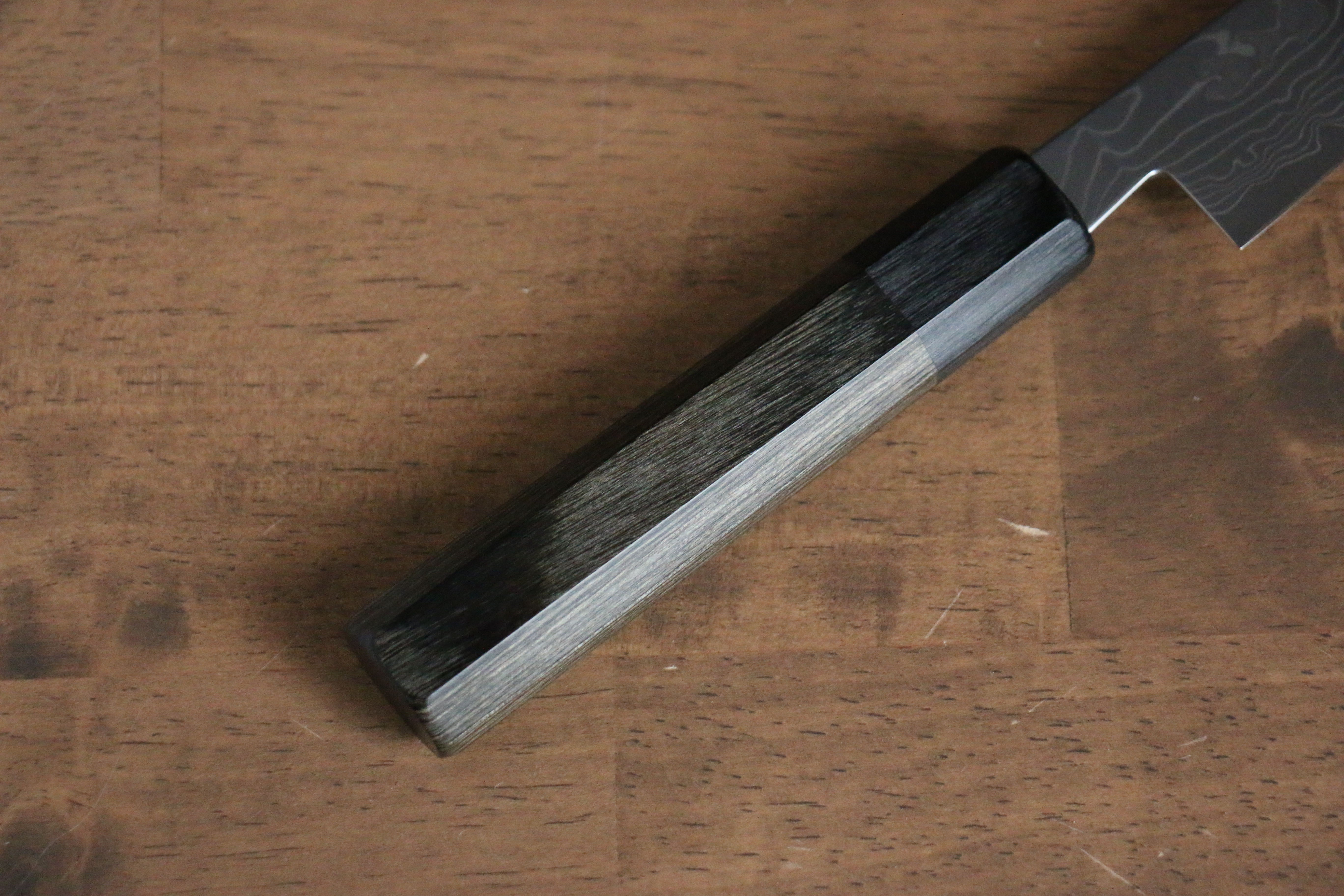 Premium Kajin Cobalt Special Steel Damascus Petty Knife 135mm - Gray Pakka Wood Handle - Japanese Kitchen Utility Knife for Slicing, Peeling & Precision Cutting - Perfect for Chefs & Home Cooking