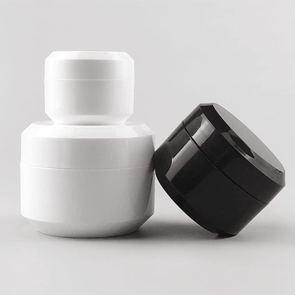 4-Pack Black Plastic Round Empty Cream Jars with Lids - Travel Size Cosmetic Containers for Face, Eye & Hand Cream (5g/0.18oz) - Perfect for DIY Skincare, Travel Toiletries & Sample Sizes