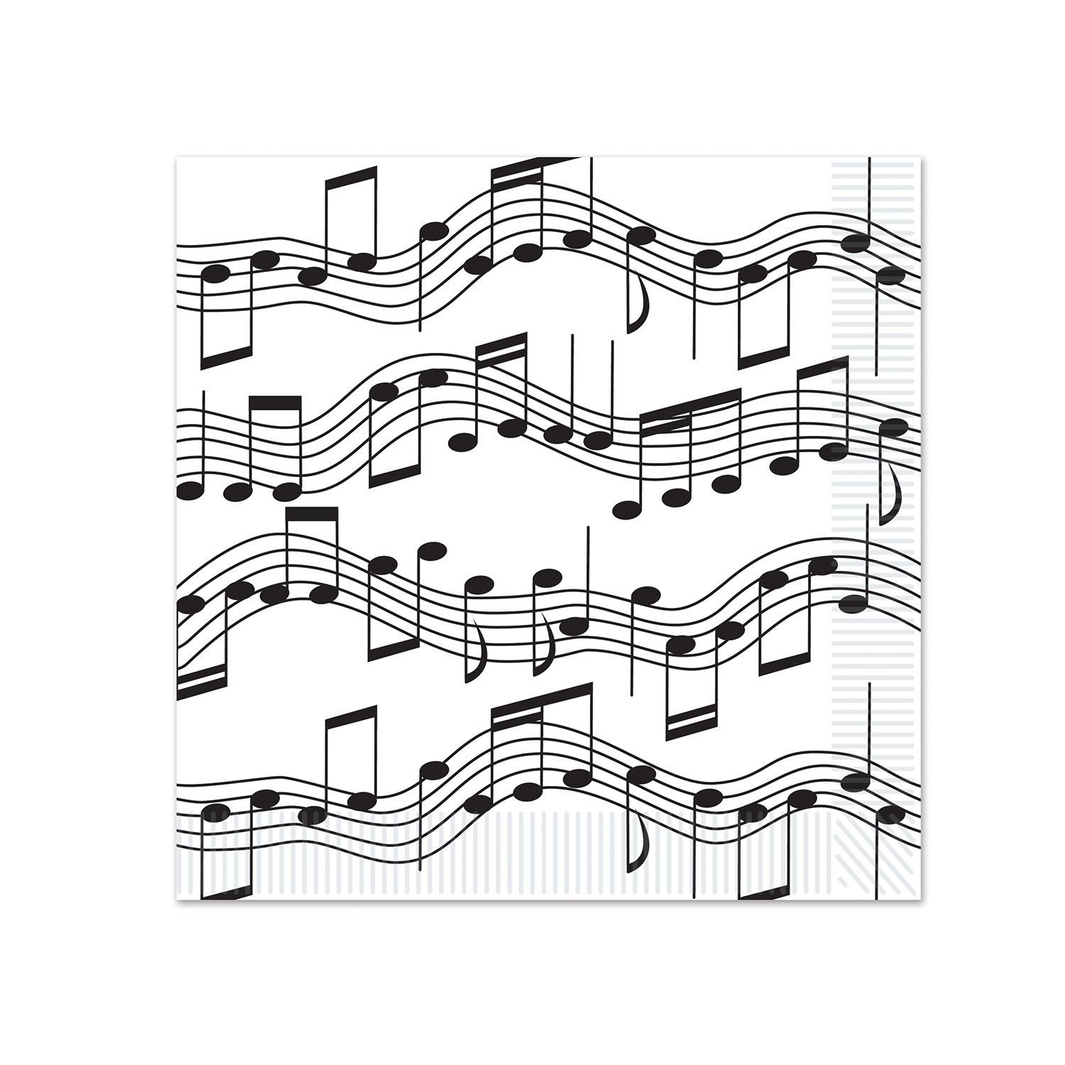 Premium Musical Notes Beverage Napkins - Pack of 3, 5.5x5.5 Inch Cocktail Napkins for Parties, Weddings, and Music Themed Events - Perfect for Drinks, Appetizers, and Decorations