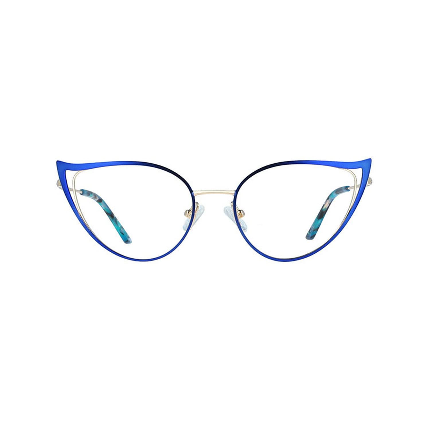 Stylish Cat Eye Blue Light Blocking Glasses for Women - Fashionable Metal Optical Frames for Computer Use, Reading & Office Work