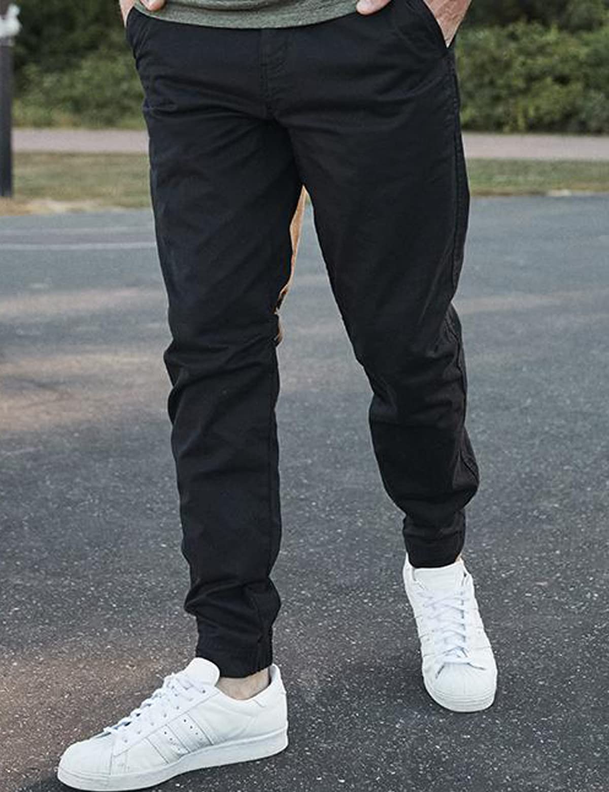 Men's Jogger Cargo Pants - Stretch Twill Chino Pants for Hiking, Outdoor Activities & Casual Wear | Comfortable Cotton Fitness Jogging Pants for Gym, Travel & Everyday Use