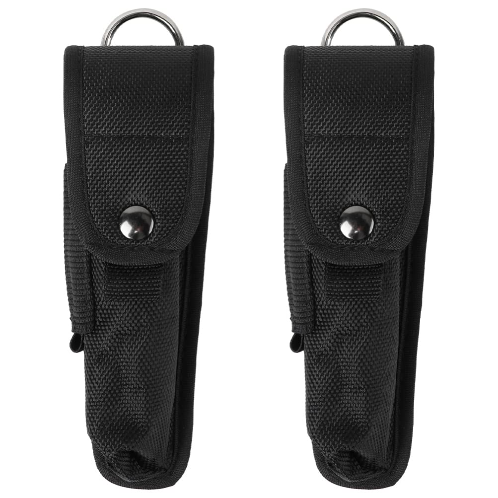 2-Pack Waterproof Nylon Flashlight Pouch - Multi-Function Flashlight Case Cover for Camping, Hiking & Emergency Use - Durable Portable Flashlight Holder Accessory