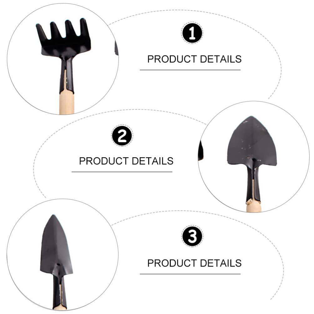 Baluue Mini Garden Tool Set with Wooden Handle - Small Hand Rake, Shovel & Planting Tools for Indoor Plants, Succulents & Herb Gardens | Perfect for Balcony Gardening, Home Planting & DIY Projects