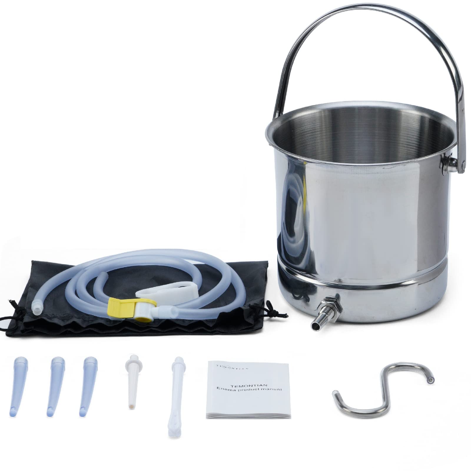 Premium Coffee Enema Kit for Colon Cleansing & Detox - Stainless Steel Enema Bucket for Men & Women - Home Colonic Detox Kit with Coffee Enema Solution - Perfect for Liver Cleanse, Gut Health & Wellness Routine