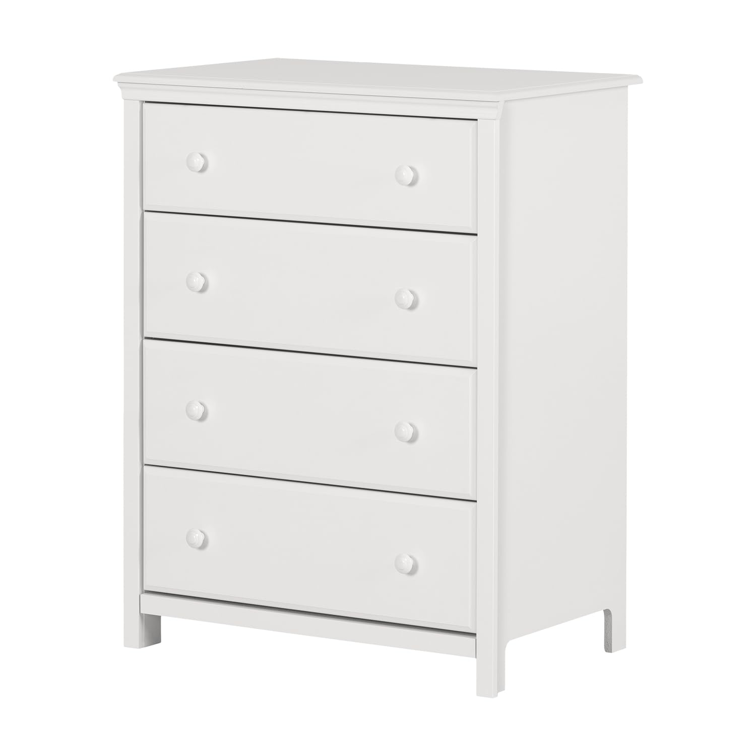 South Shore Cotton Candy 4-Drawer Dresser - Pure White Coastal Bedroom Storage Chest for Kids & Teens | Perfect for Bedroom, Nursery, or Dorm Organization
