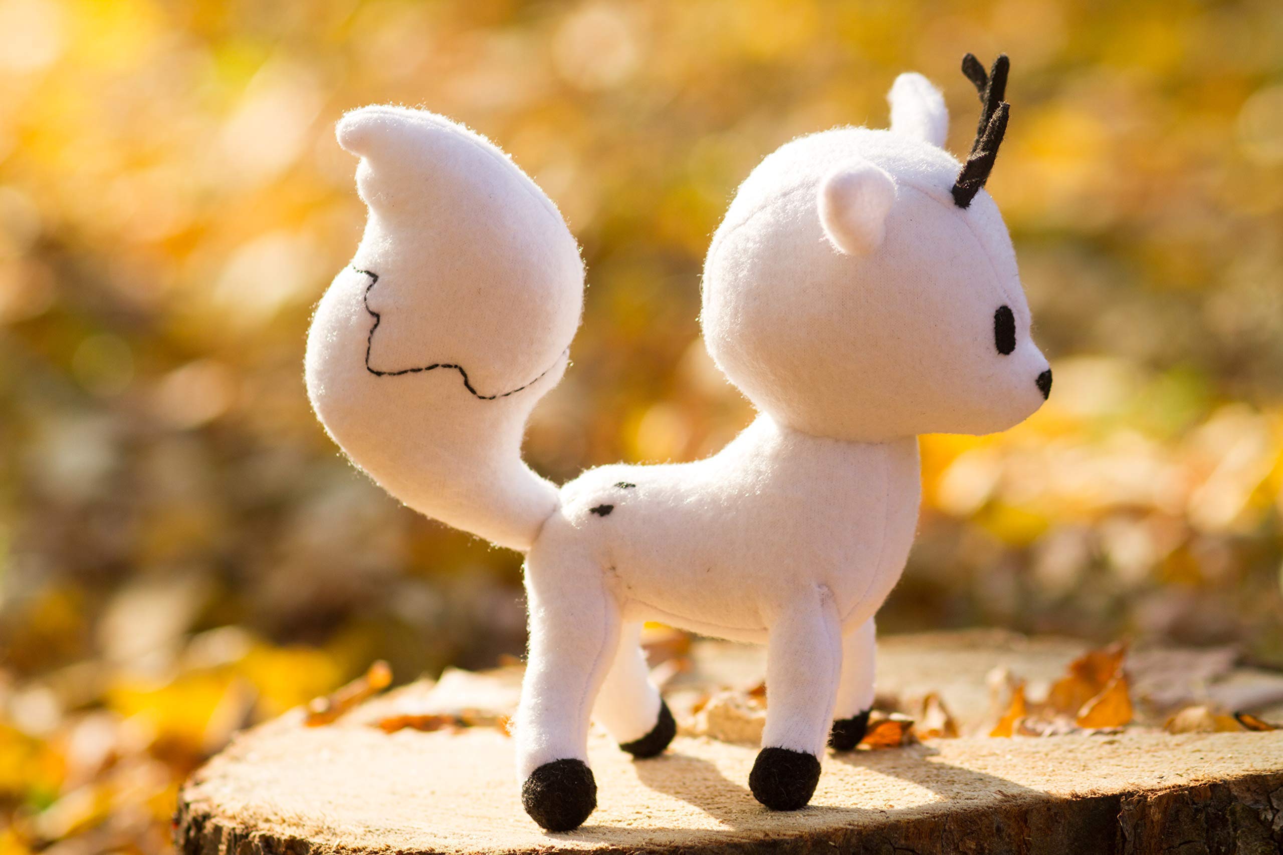 Handmade Hilda Inspired Twig Plush Stuffed Animal - Adorable White Fox Deerfox Doll for Kids, Collectors, and Fans | Perfect for Gifts, Room Decor, and Cosplay Accessories